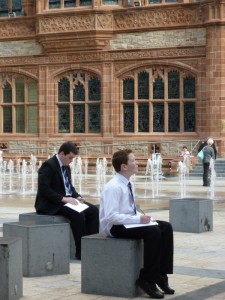St Columb’s College Year 11 Art class sketching their favourite buildings in the Walled City THI area